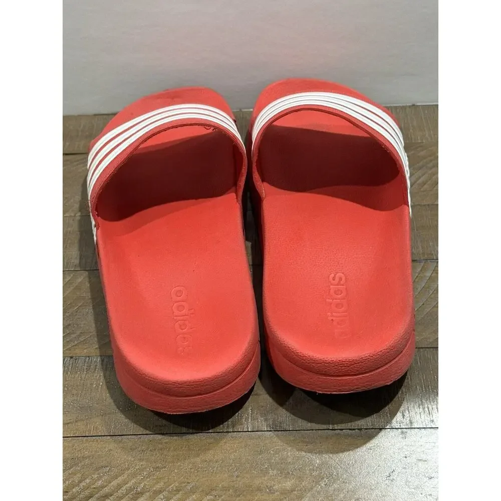 Adidas Adilette Shower Slides Red / White FY7815 US Men Size 13 - EUC!